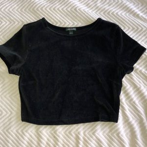 Black Velvet Crop Top